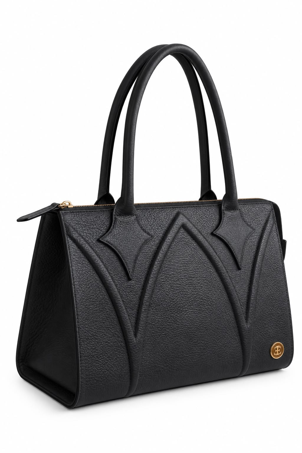 Grace - Black Leather Tote Bag