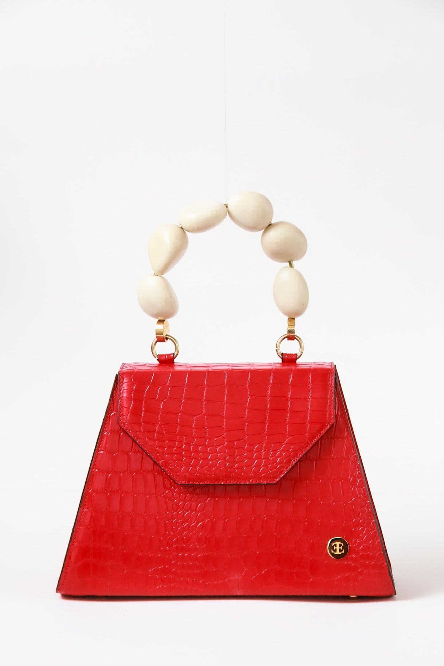 Emilia – Red Croc Top Handle Bag