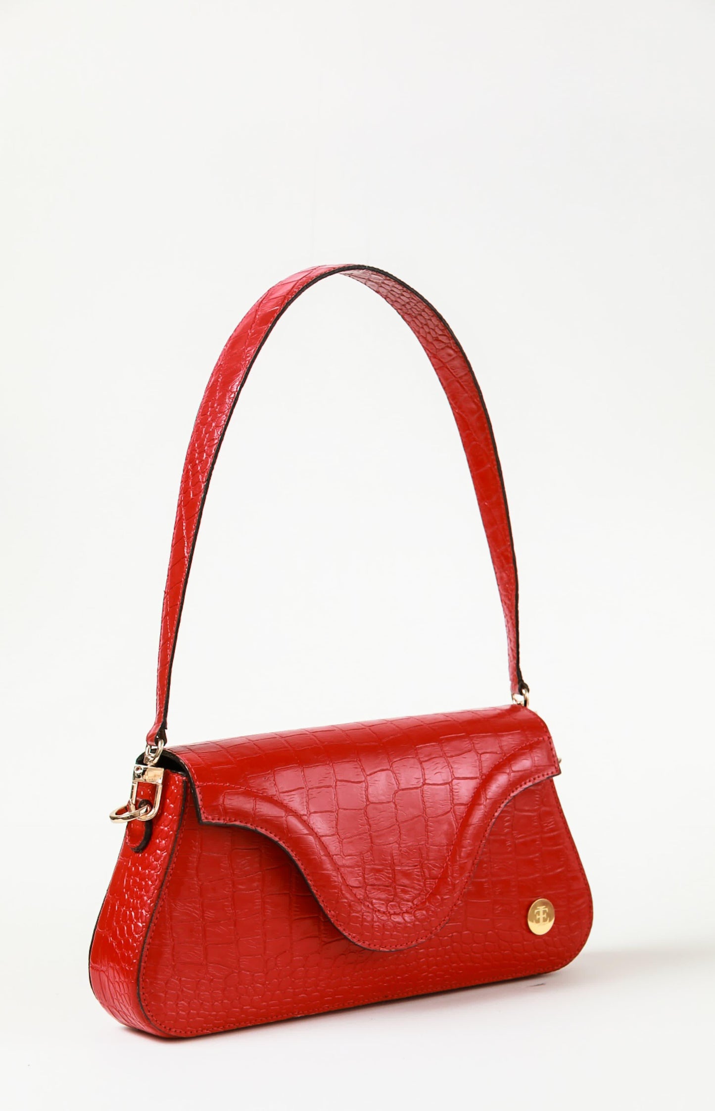 Amelia - Red Croc Shoulder Bag