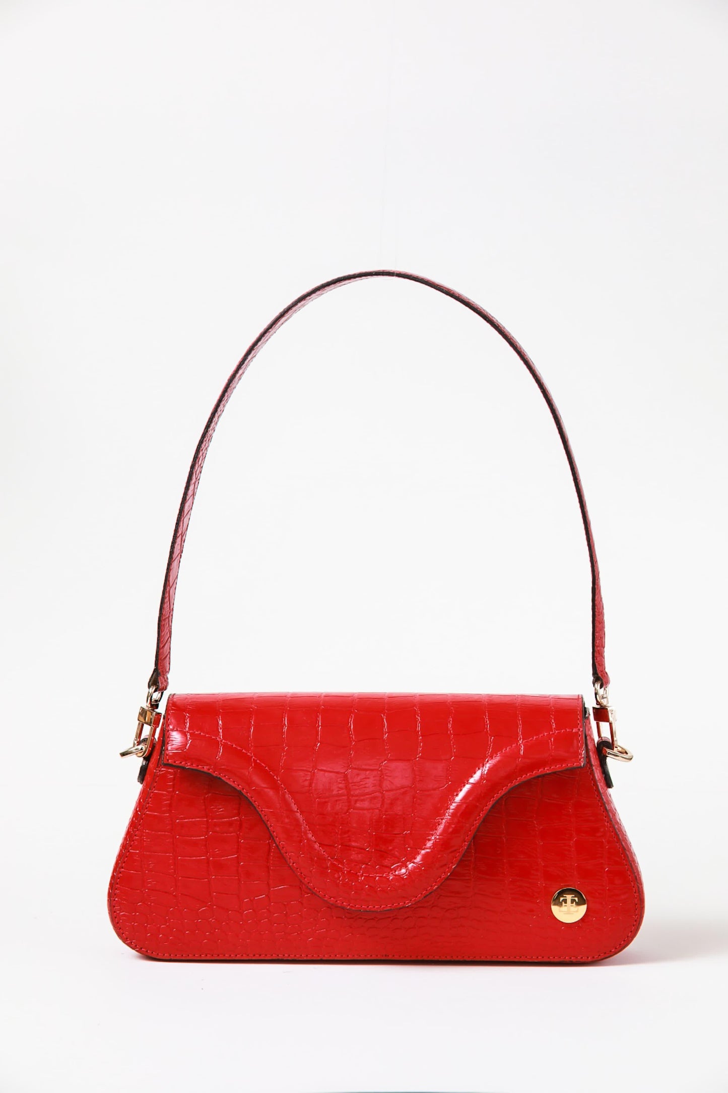 Amelia - Red Croc Shoulder Bag
