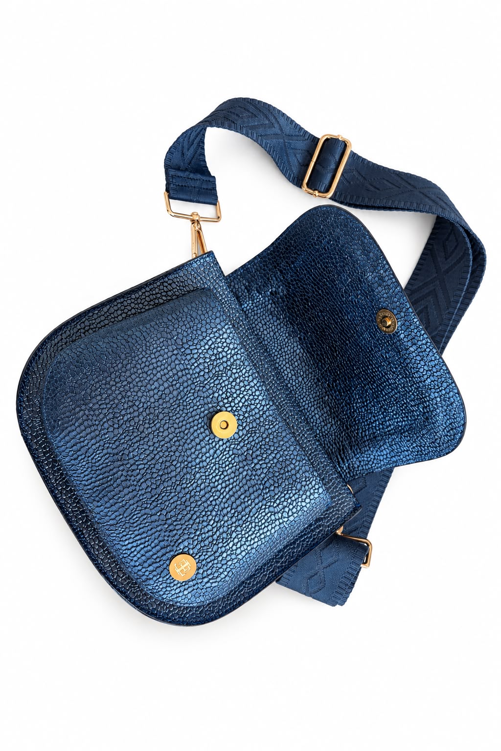 Monica Crossbody Bag - Metallic Blue
