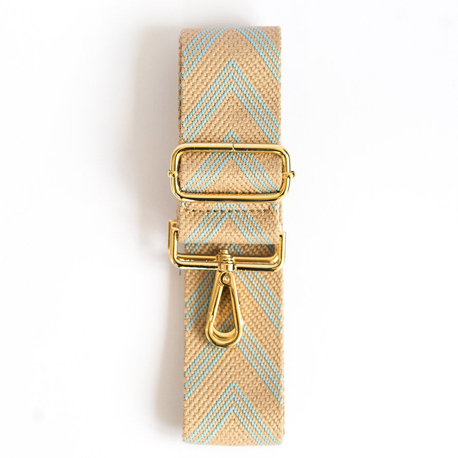 Baby Blue Chevron - Strap- Eva Innocenti - Leather Luxury Bags. Handmade in El Salvador.