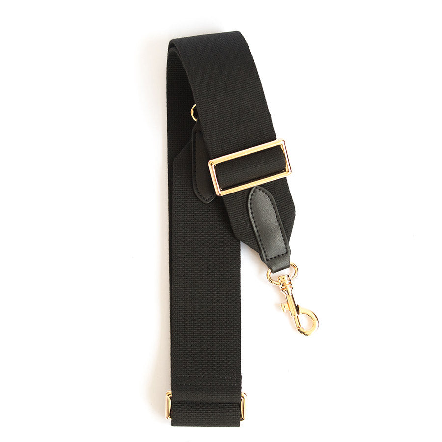 Black Solid - Strap- Eva Innocenti - Leather Luxury Bags. Handmade in El Salvador.