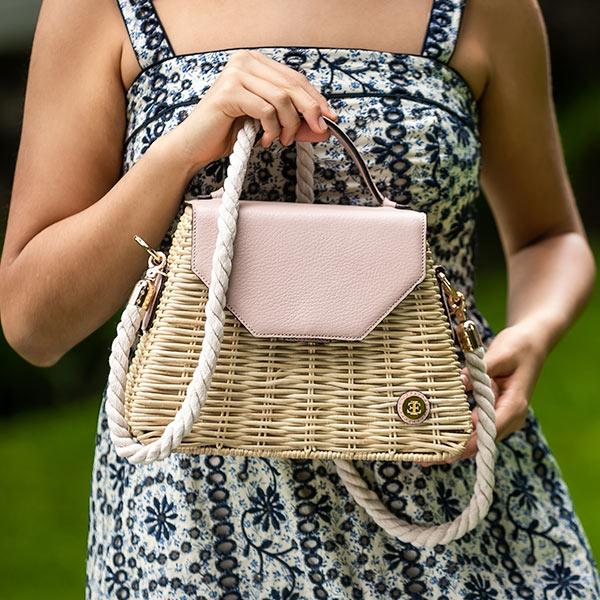 Emma Basket - Rose Top Handle Bag