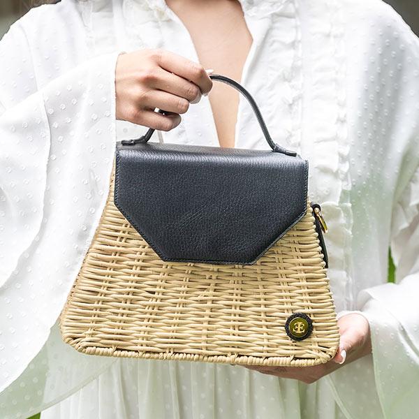 Emma Basket - Black Top Handle Bag