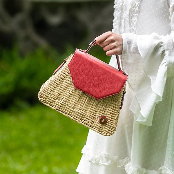 Emma Basket - Red Top Handle Bag