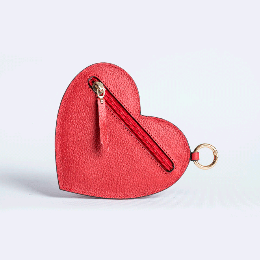 Heart Charm - Red Small Leather Goods