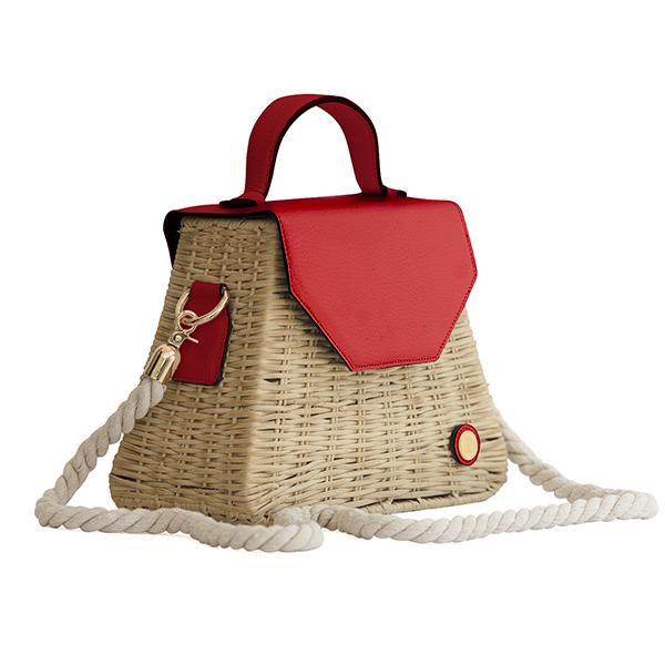 Emma Basket - Red Top Handle Bag