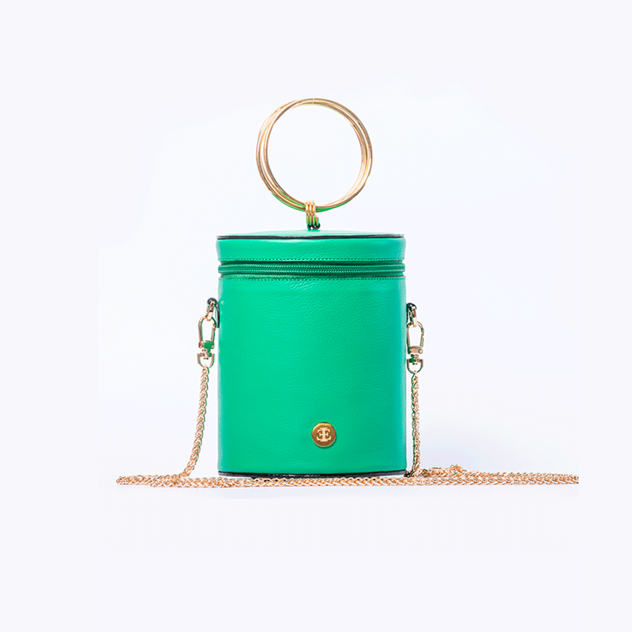 Isabella - Green Top Handle Bag- Eva Innocenti - Leather Luxury Bags. Handmade in El Salvador.