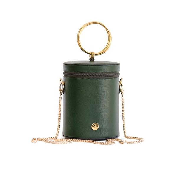 Isabella - Olive Green Top Handle Bag- Eva Innocenti - Leather Luxury Bags. Handmade in El Salvador.