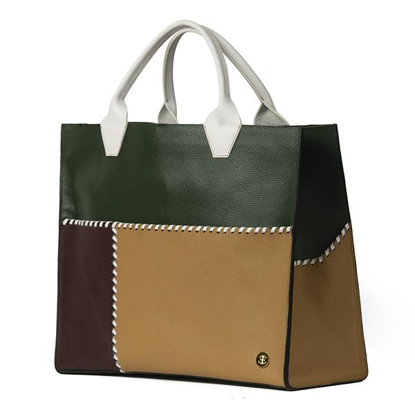 Sienna Travel – Olive Green White Handle Tote