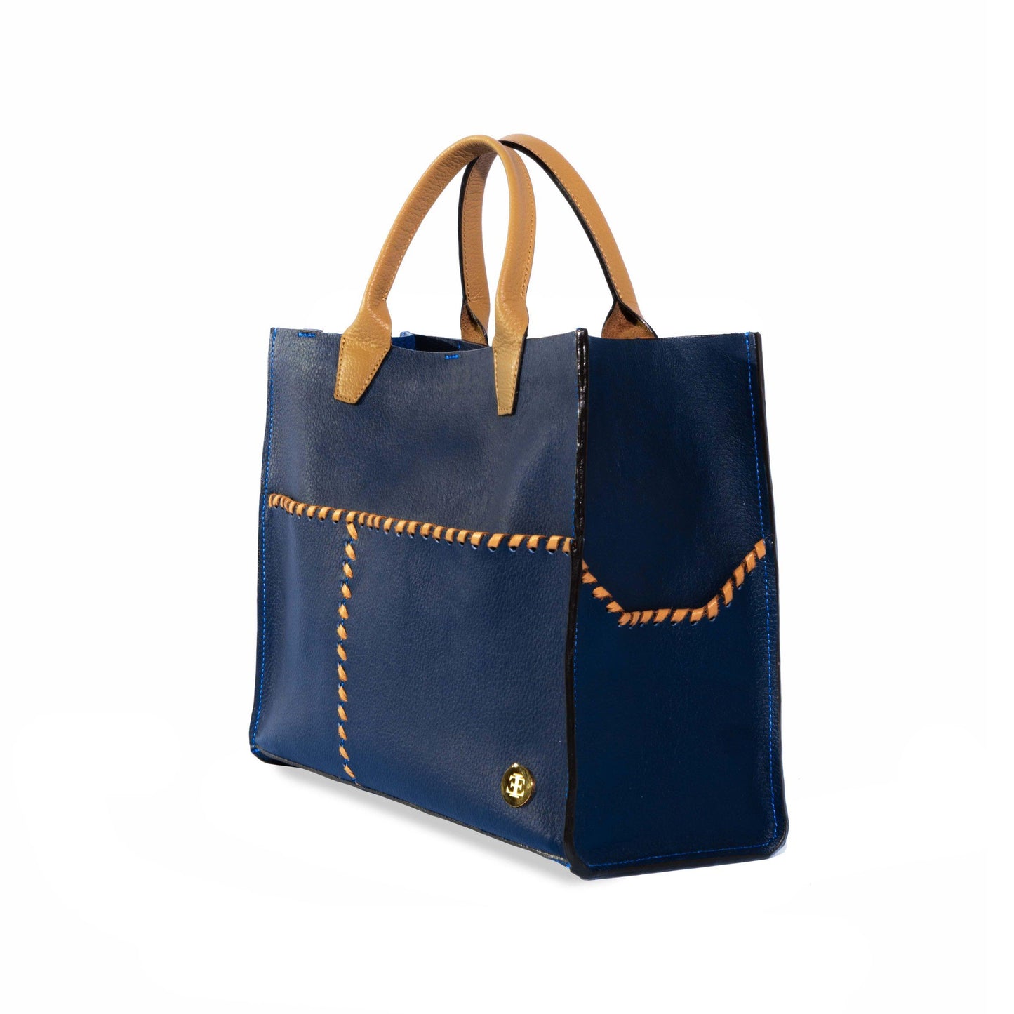 Sienna Mini – Blue Handle Tote