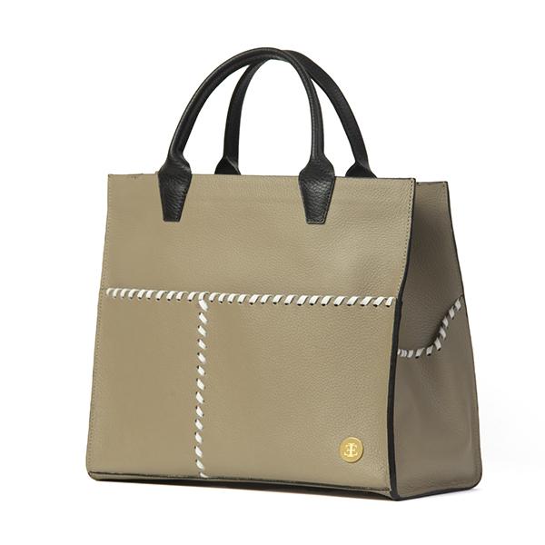 Sienna Mini – Taupe Black Handle Tote