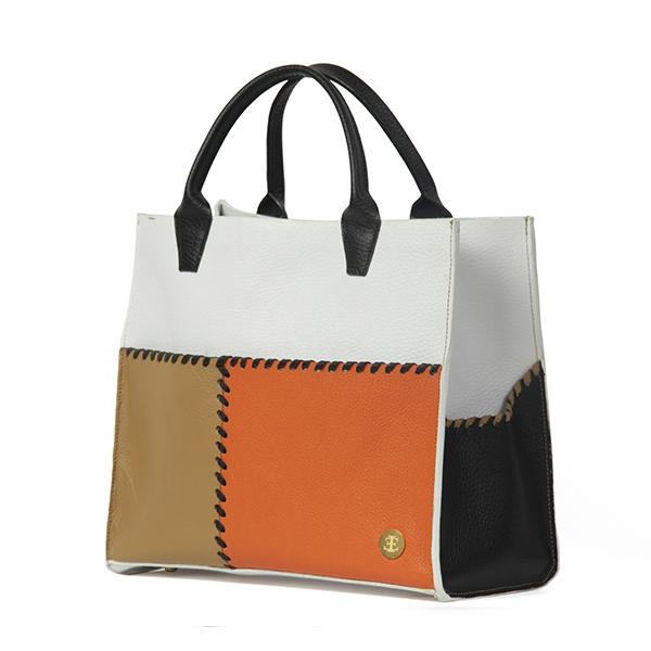 Sienna Mini – White Black Handle Tote