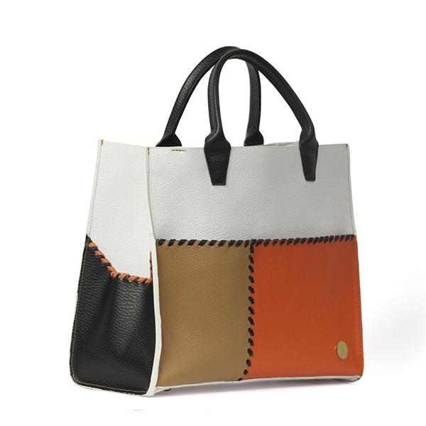 Sienna Mini – White Black Handle Tote