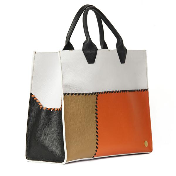 Sienna Travel – White Black Handle Tote