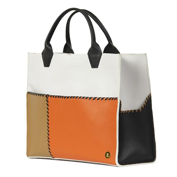 Sienna Travel – White Black Handle Tote