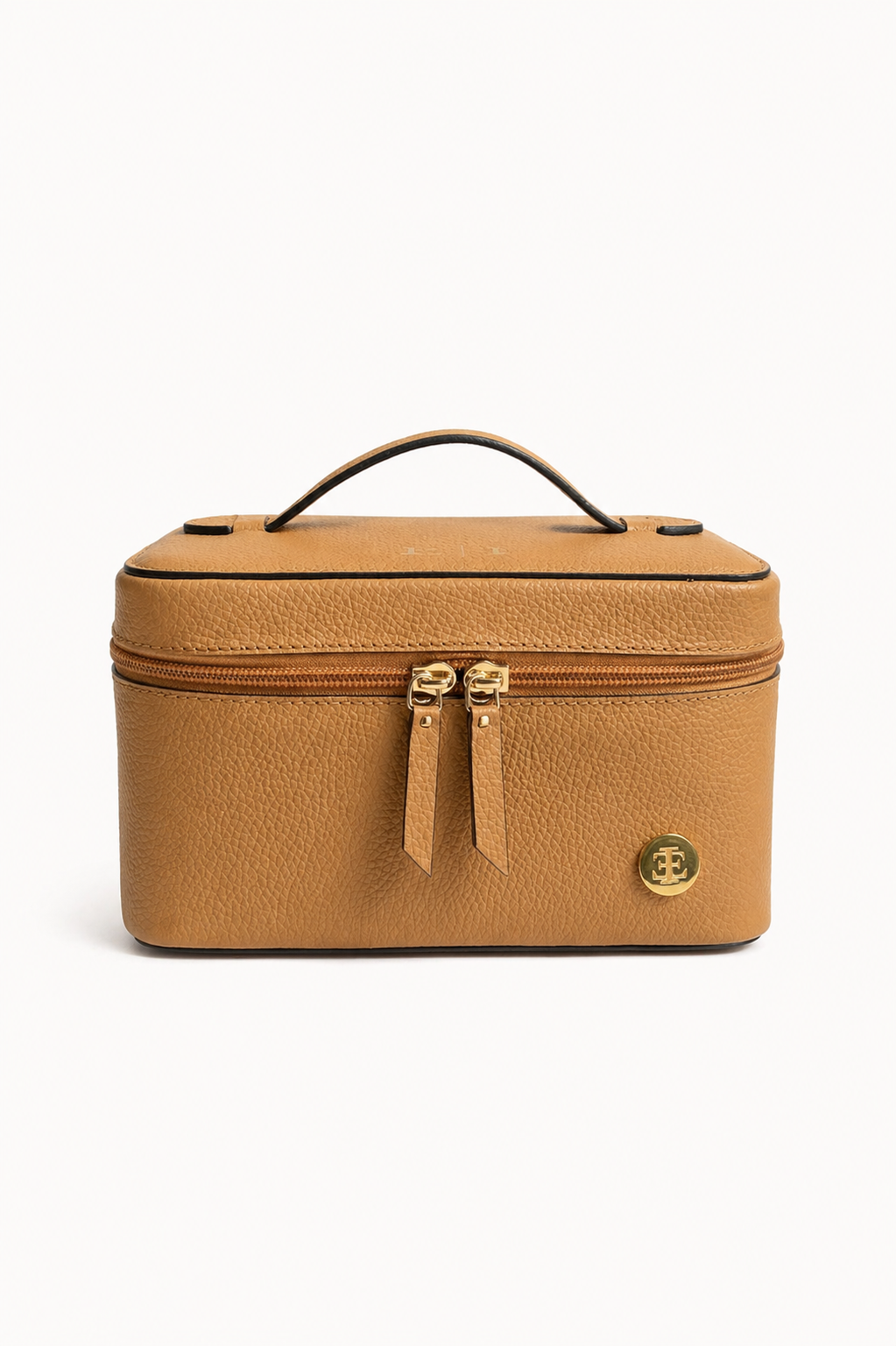 MIA Leather Makeup Bag - Camel