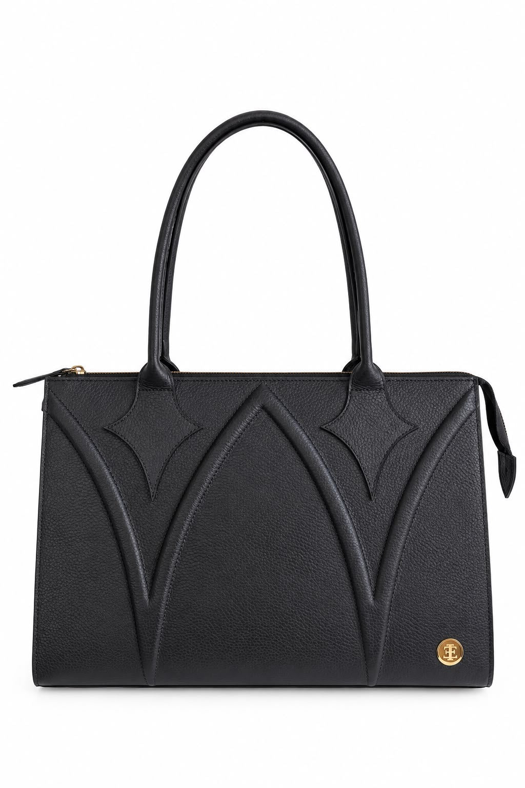 Grace - Black Leather Tote Bag