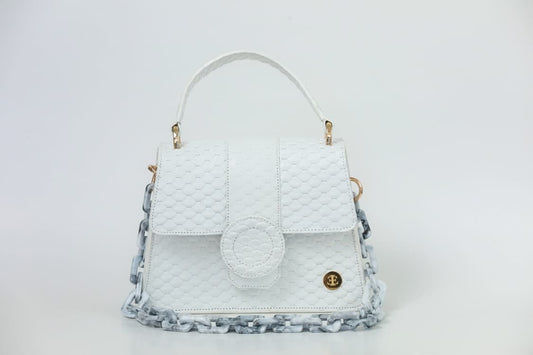 Sol - White Top Handle Bag