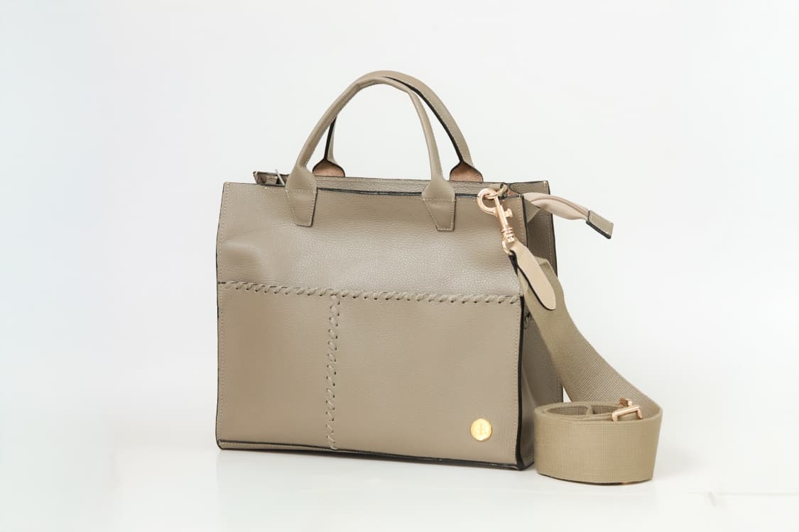 Sienna Mini Taupe - Taupe Handle Tote