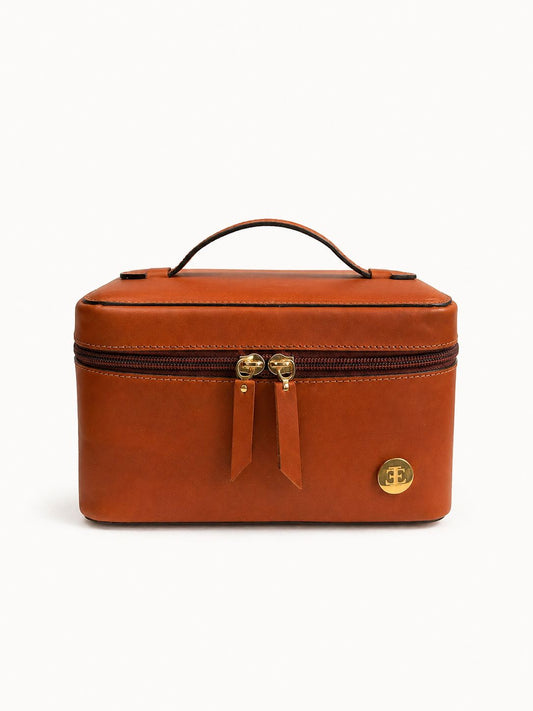 MIA Leather Makeup Bag - Terracota