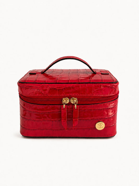MIA Leather Makeup Bag - Red