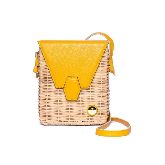 PAU – Yellow Basket Bag- Eva Innocenti - Leather Luxury Bags. Handmade in El Salvador.