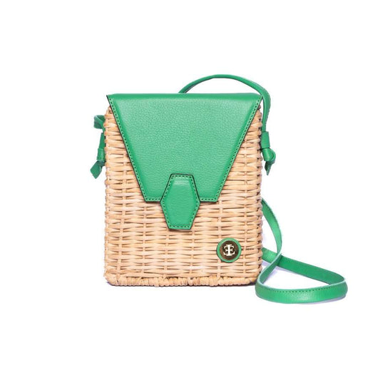 PAU – Green Basket Bag- Eva Innocenti - Leather Luxury Bags. Handmade in El Salvador.