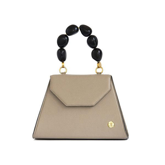 Emilia - Taupe Top Handle Bag- Eva Innocenti - Leather Luxury Bags. Handmade in El Salvador.