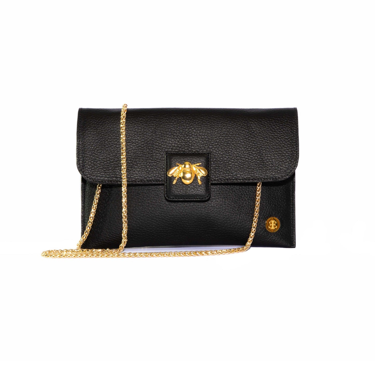 Elisa - Black Clutch- Eva Innocenti - Leather Luxury Bags. Handmade in El Salvador.