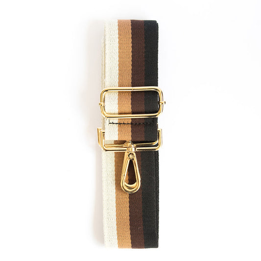 Four Stripe Camel - Strap- Eva Innocenti - Leather Luxury Bags. Handmade in El Salvador.