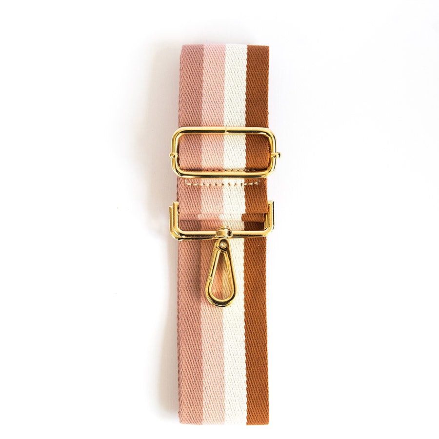 Four Stripe Pink - Strap- Eva Innocenti - Leather Luxury Bags. Handmade in El Salvador.