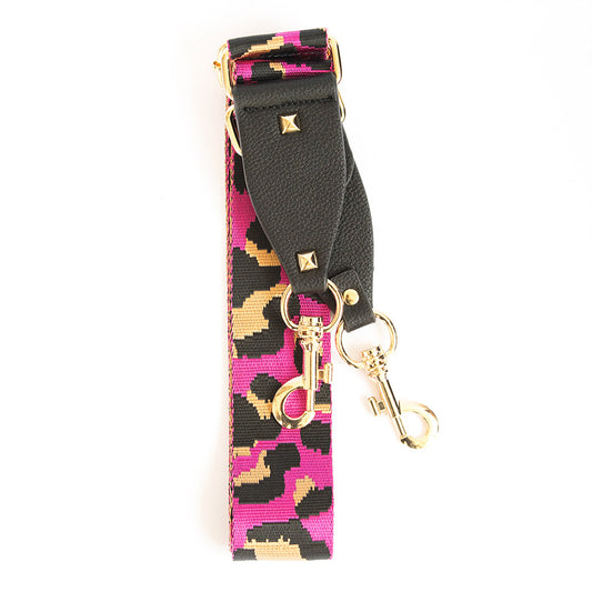 Hot Pink Leopard - Strap- Eva Innocenti - Leather Luxury Bags. Handmade in El Salvador.