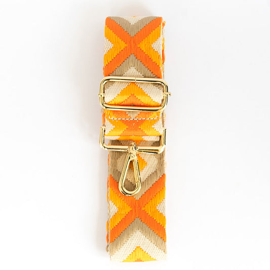 Orange Diamonds - Strap- Eva Innocenti - Leather Luxury Bags. Handmade in El Salvador.