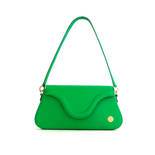 Amelia - Green Shoulder Bag- Eva Innocenti - Leather Luxury Bags. Handmade in El Salvador.