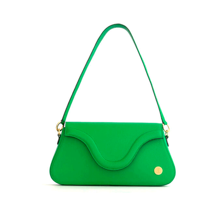 Amelia - Green Shoulder Bag- Eva Innocenti - Leather Luxury Bags. Handmade in El Salvador.