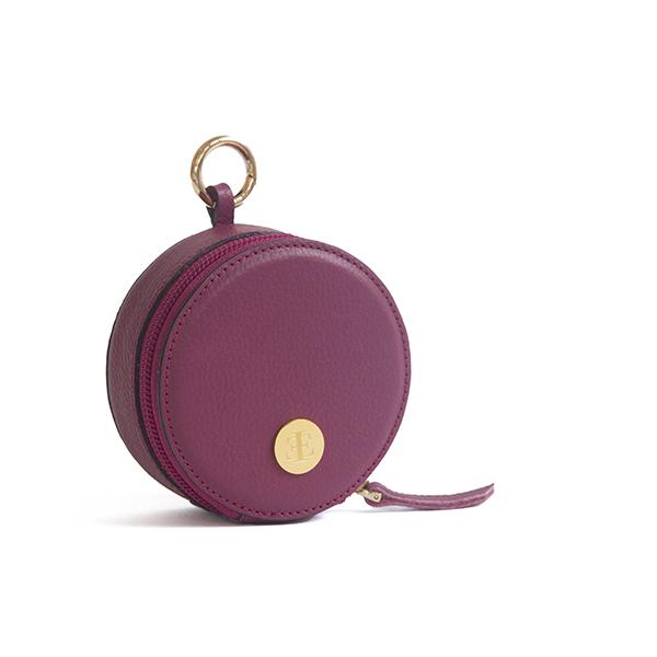 Bag Charm - Fucsia Small Leather Goods- Eva Innocenti - Leather Luxury Bags. Handmade in El Salvador.