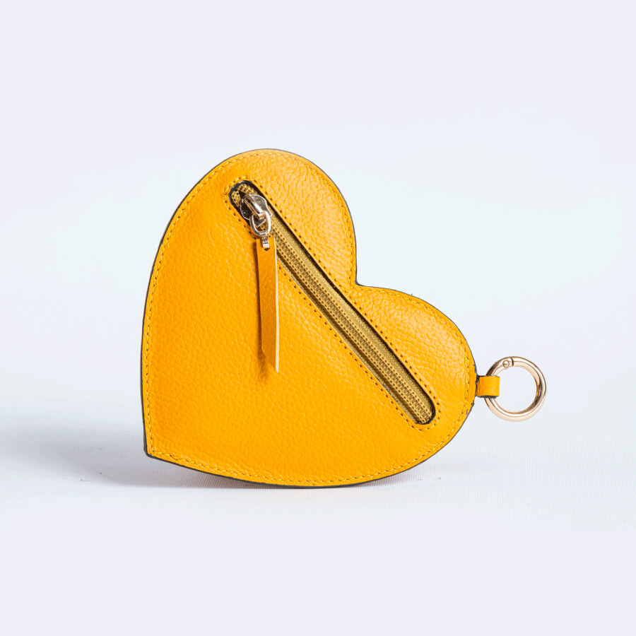 Heart Charm - Yellow Gold Small Leather Goods