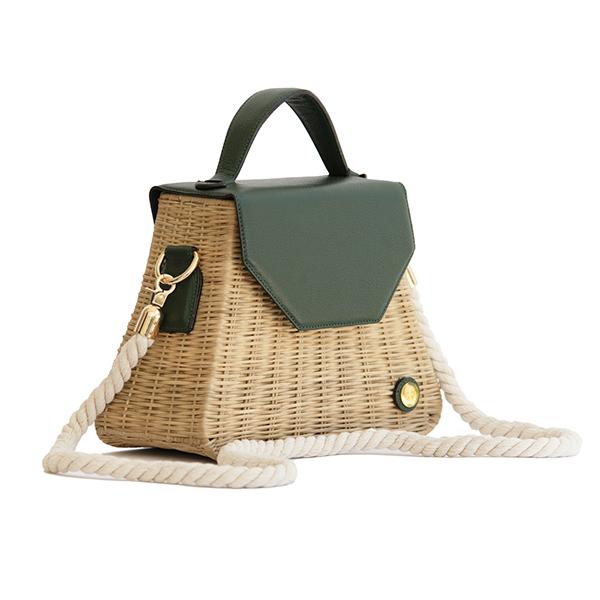 Emma Basket - Olive Green Top Handle Bag