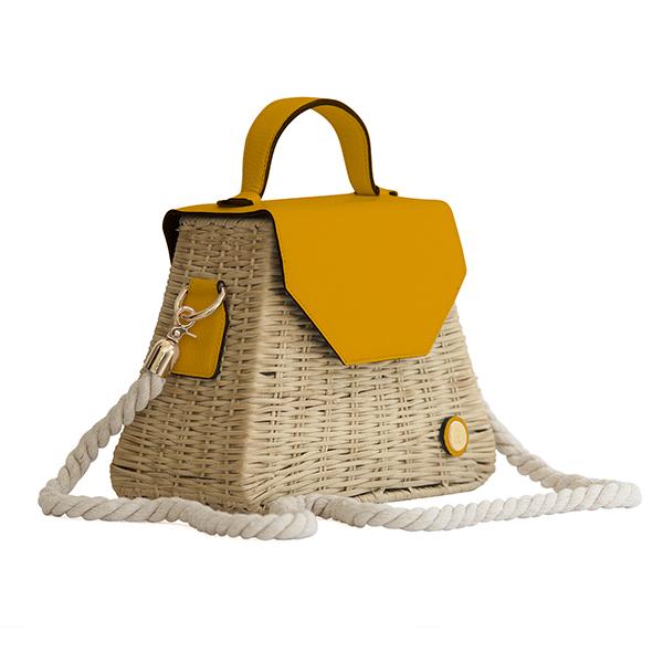 Emma Basket - Yellow Top Handle Bag