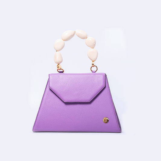 Emilia - Lavender Top Handle Bag- Eva Innocenti - Leather Luxury Bags. Handmade in El Salvador.