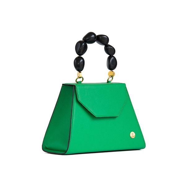 Emilia - Green (with Black Tagua Handle) Top Handle Bag