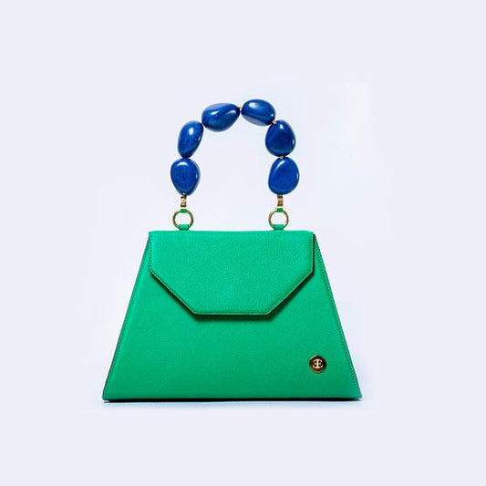 Emilia - Green Top Handle Bag- Eva Innocenti - Leather Luxury Bags. Handmade in El Salvador.