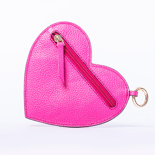 Heart Charm - Hot Pink Small Leather Goods
