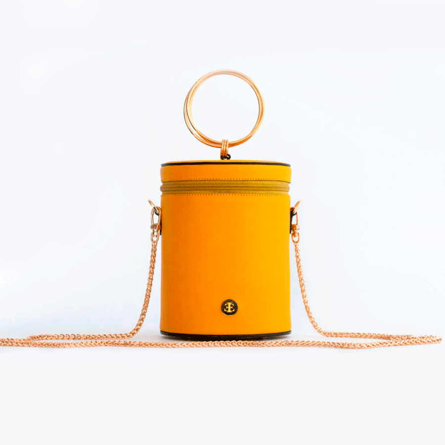 Isabella - Yellow Top Handle Bag- Eva Innocenti - Leather Luxury Bags. Handmade in El Salvador.