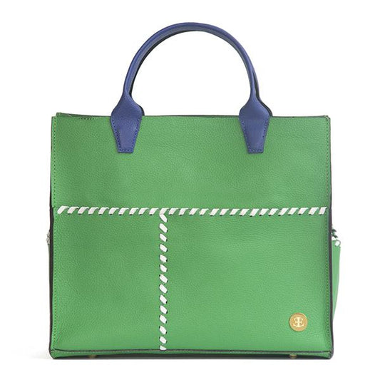Sienna Mini –  Green Handle Tote- Eva Innocenti - Leather Luxury Bags. Handmade in El Salvador.