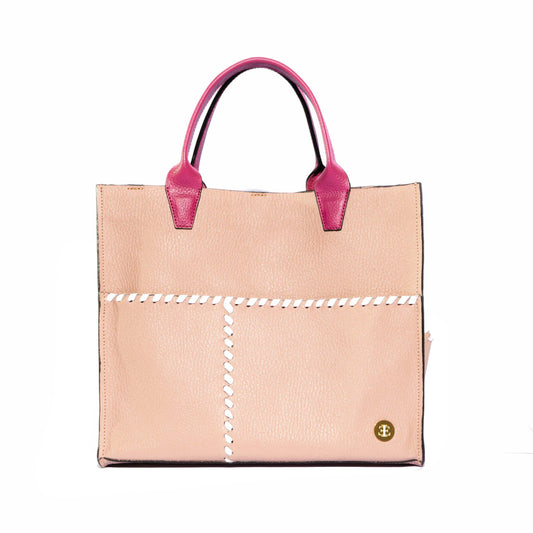 Sienna Mini - Rose Handle Tote- Eva Innocenti - Leather Luxury Bags. Handmade in El Salvador.