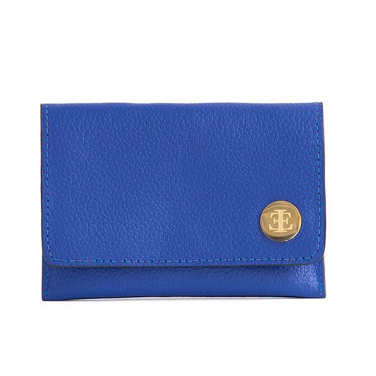 Card Holders - Electric Blue Small Leather Goods- Eva Innocenti - Leather Luxury Bags. Handmade in El Salvador.
