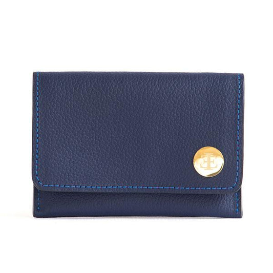 Card Holders - Navy Blue Small Leather Goods- Eva Innocenti - Leather Luxury Bags. Handmade in El Salvador.